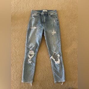 Abercrombie and Fitch Curve Love High Rise Super Skinny Ankle Jeans - Light Wash